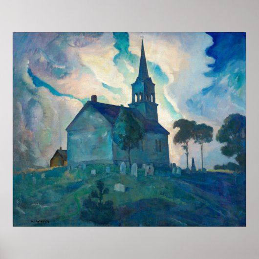 Poster Église Ridge par Newell Convers Wyeth (Devant)