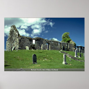 Poster Église ruinée, île de Skye, Ecosse