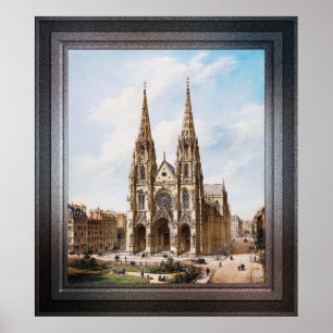 Poster Église Sainte-Clotilde à Paris par Max Berthelin