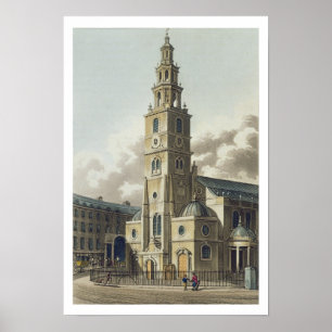 Poster Eglise St. Clément Danes, pub. par Rudolph Ackerma