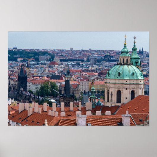 Poster Eglise St Nicolas et toits de Prague (Devant)