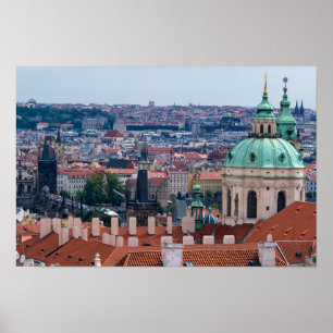 Poster église St. Nicolas et toits de Prague