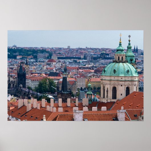 Poster église St. Nicolas et toits de Prague (Devant)
