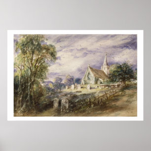 Poster Église Stoke Poges, 1833 (avec papier)