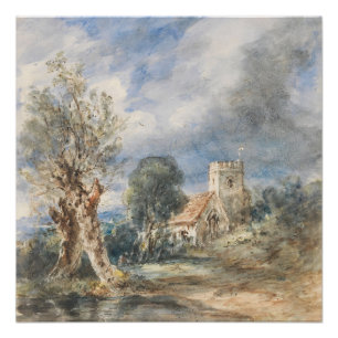 Poster Église Stoke Poges (1834) John Constable