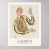 Poster Egon Schiele Autoportrait avec Armlettes Art (Devant)