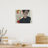 Poster Egon Schiele Autoportrait avec Physalis (Cuisine)