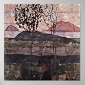 Poster Egon Schiele - coucher de soleil (Devant)