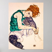 Poster Egon Schiele - Femme Assis Avec Jambes Tirées Vers (Devant)