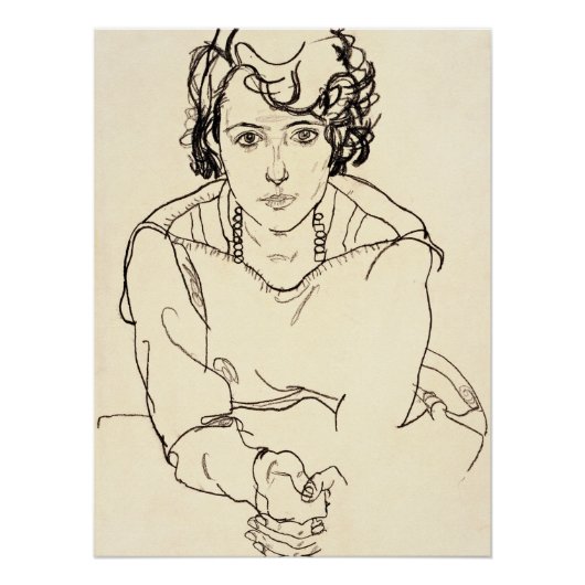 Poster Egon Schiele - Femme assise (Devant)