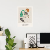 Poster Egon Schiele Femme assise avec genoux bentés Art (Bureau à domicile)