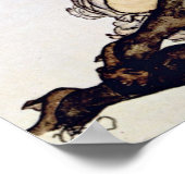 Poster Egon Schiele - Femme aux bas verts (Coin)