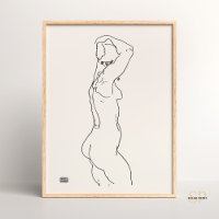 Egon Schiele Femme Sideways Art Imprimer Vintage