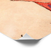 Poster Egon Schiele - Kneeling Femme En Robe Rouge Orange (Coin)