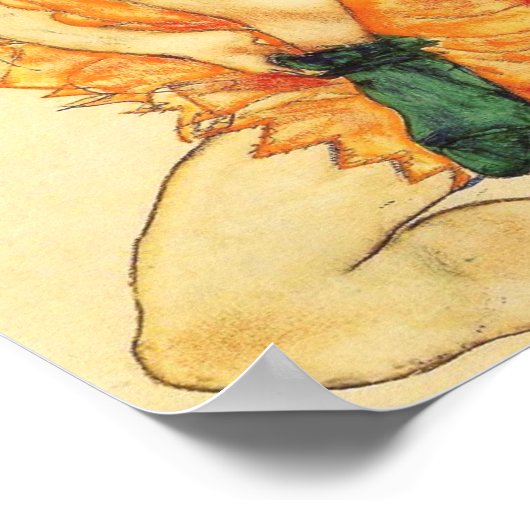 Poster Egon Schiele - Le Stocking Vert (Coin)