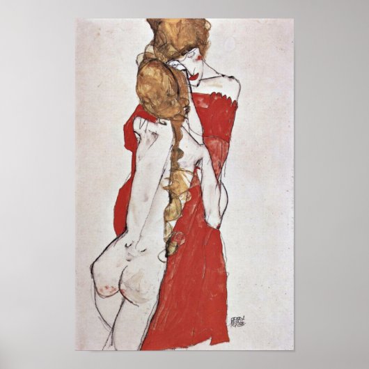 Poster Egon Schiele - Mère et fille (Devant)