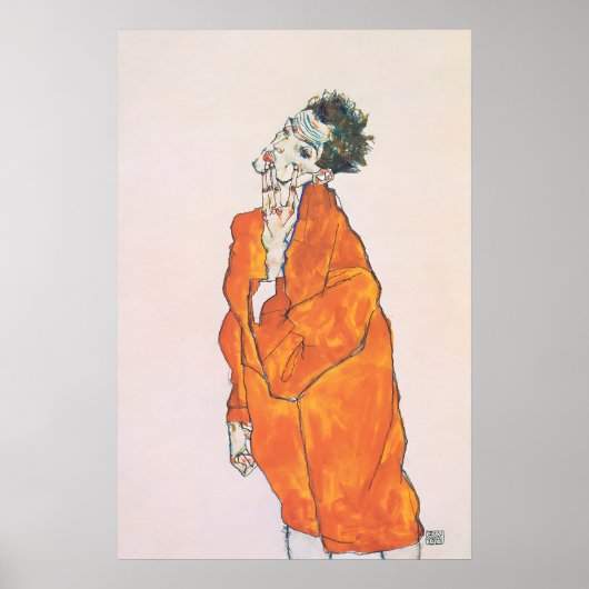 Poster Egon Schiele 'Orange Jacket' Print Expressionism (Devant)