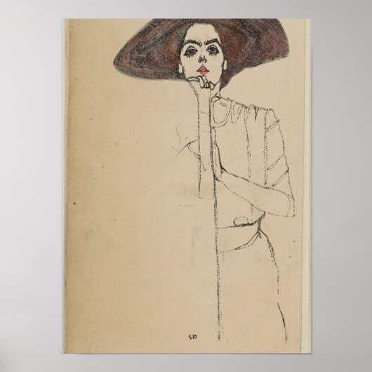 Poster Egon Schiele - Portrait De Femme (Devant)