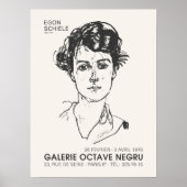 Poster Egon Schiele Portrait d'une exposition d'art pour  (Devant)