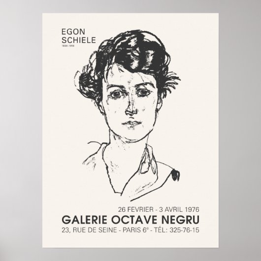 Poster Egon Schiele Portrait d'une exposition d'art pour  (Devant)