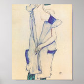 Poster Egon Schiele - Une Fille Debout En Bleu Et Vert (Devant)