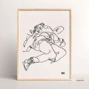 Poster Egon Schiele Woman Lying Art Imprimer Vintage