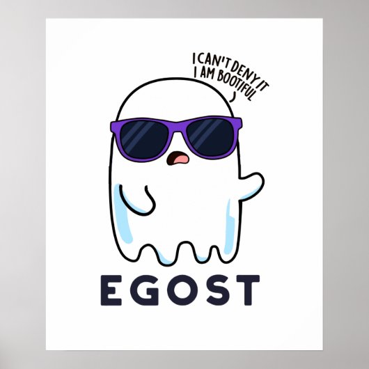 Poster Egost Funny Halloween Ego Ghost Pun (Devant)