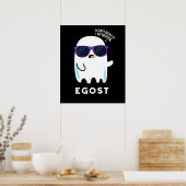 Poster Egost Funny Halloween Ego Ghost Pun Dark BG (Cuisine)
