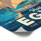 Poster Egypt Pyramid Illustration Travel Art Vintage (Coin)