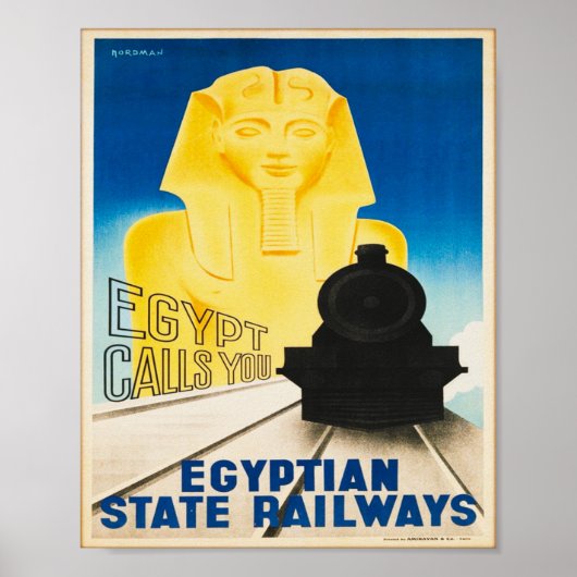 Poster Egypt Railways Egypt vous appelle Vintage (Devant)