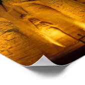 Poster Égypte, Abu Simbel, Façade éclairée du petit (Coin)