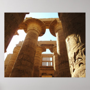 Poster Égypte ancienne Karnak Temple hiéroglyphes Voyage