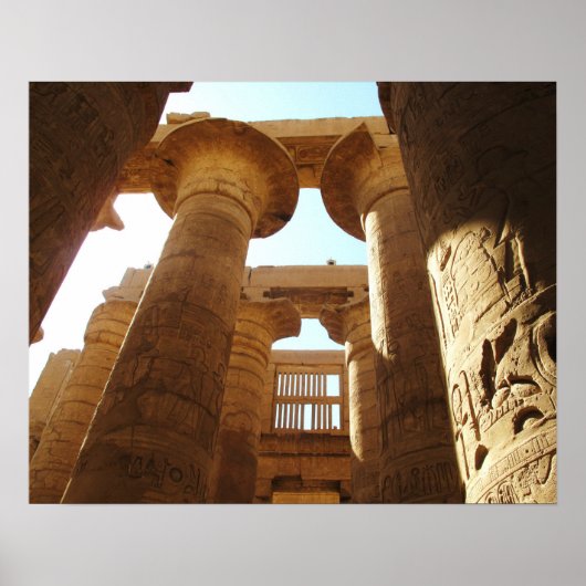 Poster Égypte ancienne Karnak Temple hiéroglyphes Voyage (Devant)