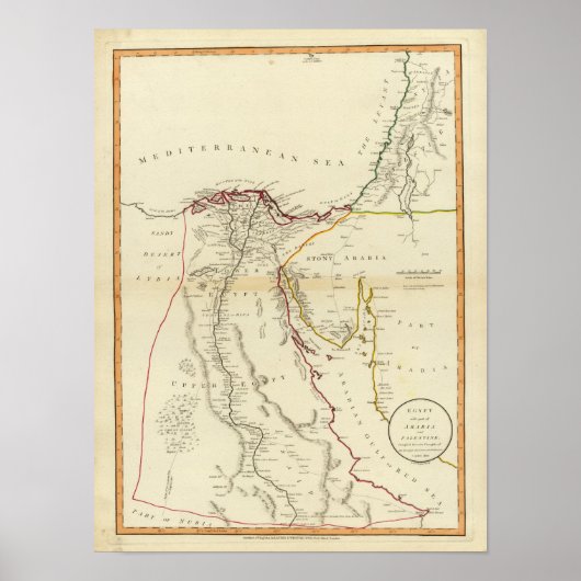 Poster Égypte, Arabie, Palestine (Devant)