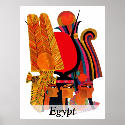 Poster Égypte, Art traditionnel, Vintage voyage (Devant)