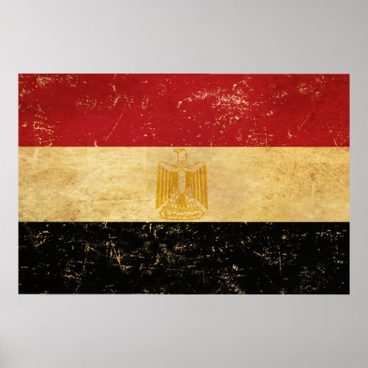 Poster Égypte Drapeau Vintage Grunge Design (Devant)