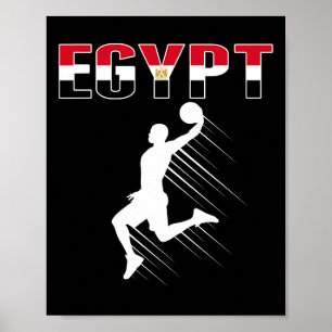 Poster Égypte Fans de basket Jersey - Drapeau égyptien