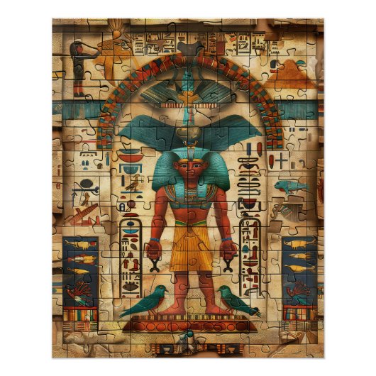 Poster Égypte Pharaon Turquoise couleur roi (Devant)