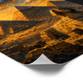 Poster Égypte : Pyramides au coucher de soleil doré Art S (Coin)
