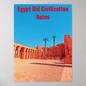 Poster Egypte Vieille Civilisation Ruines Paysage Mur du (Devant)