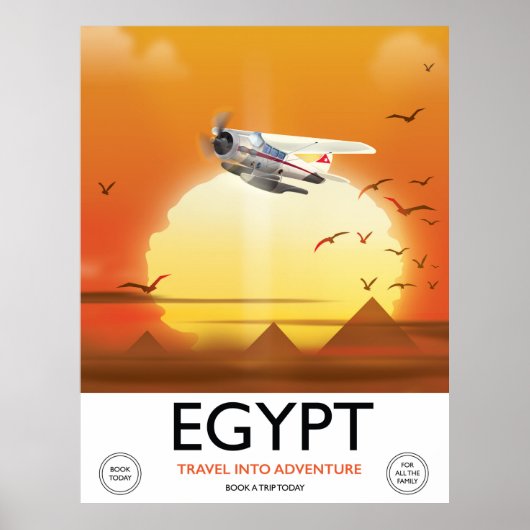 Poster Égypte "Voyagez dans l'aventure" (Devant)