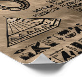 Poster Egyptian hieroglyphs and deities (Coin)