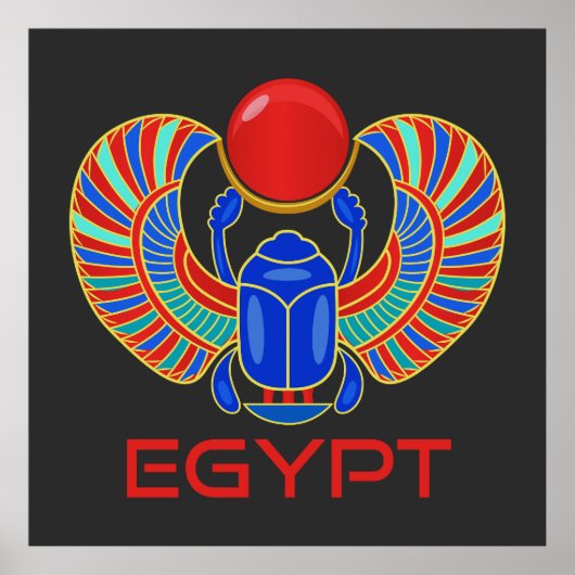 Poster Egyptian Scarab With The Word Egypt (Devant)