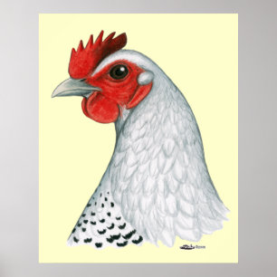 Poster Egyptien Fayoumi : Argent Hen