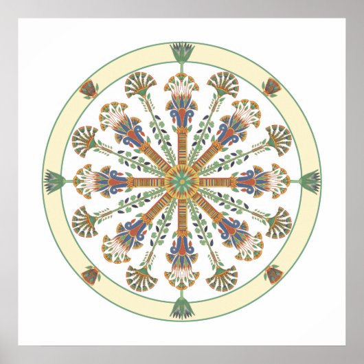Poster égyptien Nouveau Lotus Mandala (Devant)