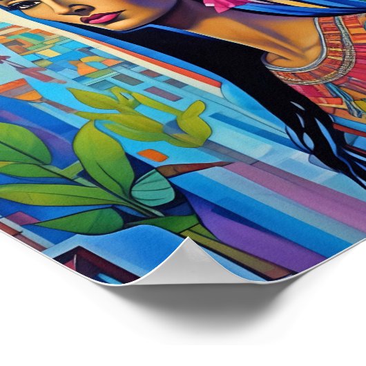 Poster Égyptienne queen regarder dans la bibliothèque num (Coin)