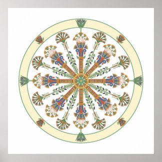 Poster Egyptische nieuwe Lotus Mandala