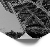 Poster Eiffel nuageux en noir et blanc, 2015 (Coin)