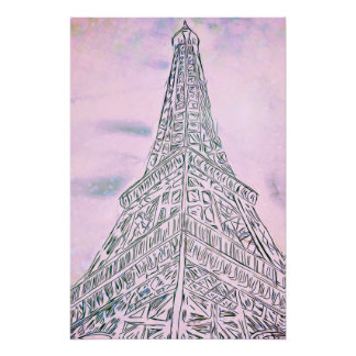 Poster Eiffel rose