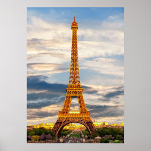 Poster eiffel tower in paris, the city of love